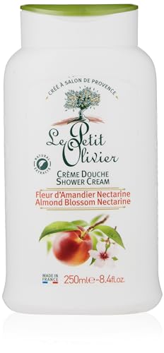 Crema de ducha – Nectarina de almendro en flor de Le Petit Olivier para unisex, crema de ducha de 8.4 onzas