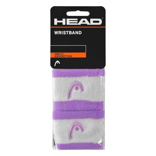 Image of HEAD Striper Wristband | Color: Purple /White | Size: 2.5 inch | Material: Cotton | for Men & Women | Moisture-Wicking Properties | Dry and Comfortable | Secure and Snug fit | Flexible