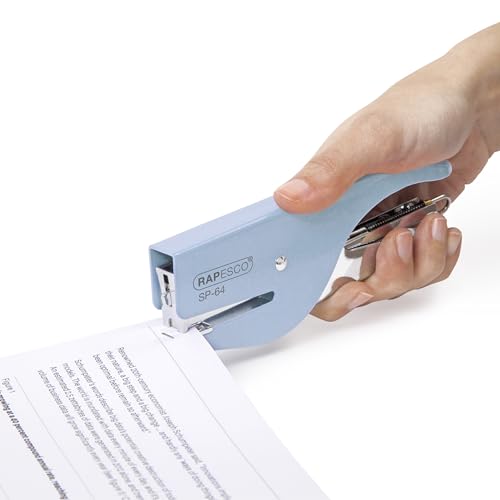 Image of Rapesco 1376 SP-64 Stapling Plier and 1000 Type 21 /4mm Staples, 12 Sheet Capacity, Powder Blue