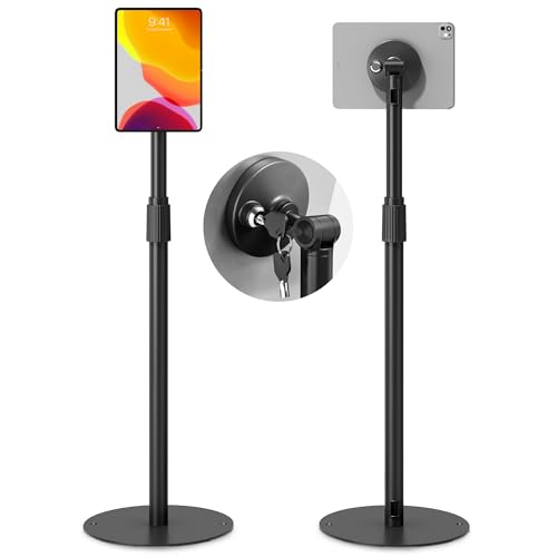 Image of monTEK Anti-Theft Tablet Floor Stand, Security Lock, Fit 7-15 inch, Black
