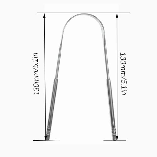Zungenreiniger Edelstahl, \U\-Form Tongue Scraper, Tongue Cleaners, Sicher und Komfortabel, Fördern Sie die Mundhygiene