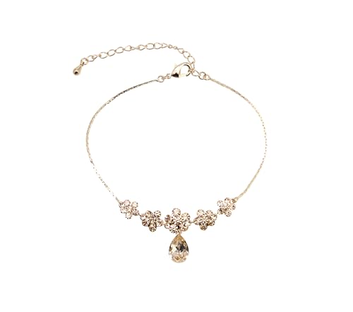 Image of Faship Gorgeous Rhinestone Crystal Floral Necklace Earrings Set