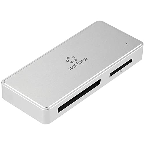 Renkforce RF-PCR-400 Externer Speicherkartenleser/Hub USB-C® (USB 3.2 Gen 1), USB-A Silber