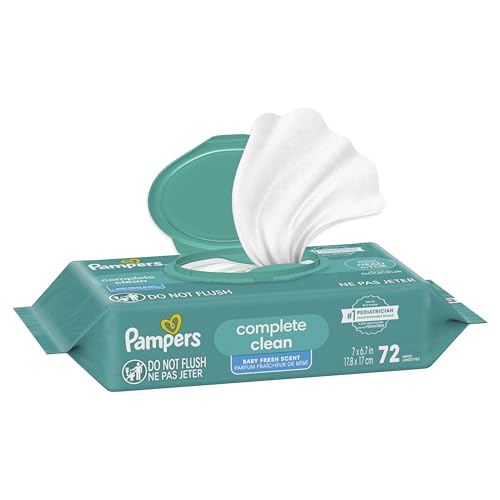 pampers baby wipes complete clean baby fresh scented wipe gently cleans head to toe 72 total 1 flip-top packs