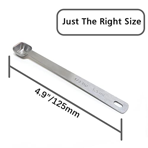 1/3 Teaspoon(1/10 Tbsp | 1.5 Ml | 1.5 Cc | 0.05 Oz) Single Measuring Spoon, Small Measuring Spoon Only, Individual Tiny Measuring Spoons, Stainless Steel Mini Measuring Spoons (Square Bowl) #TOP1