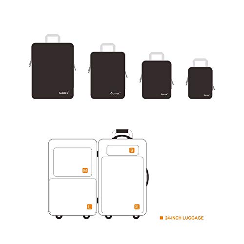Gonex 4 Set Compression Packing Cubes With 6 Set Compression Packing Cubes，Mesh Packing Organizers #TOP6