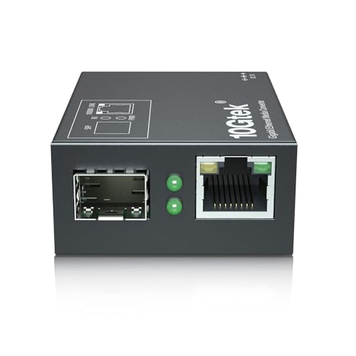 Image of [Mini Size] Gigabit Ethernet Media Converter, SingleMode Dual LC Fiber to Ethernet RJ45 Converter for 10 /100 /1000Base-Tx to 1000Base-EX(with a SFP SMF 1310-nm Module), UL Certified, up to 40-km