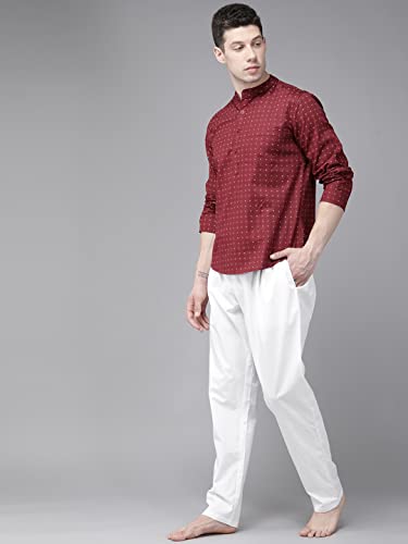 Image of See Designs White Cotton Regular Fit Pyjamas Drawstring Closure