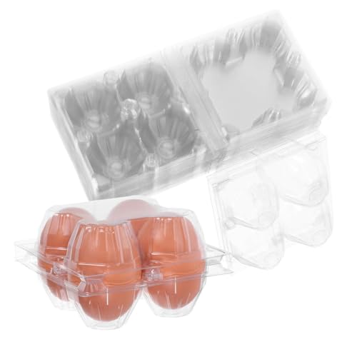 DOITOOL 30 Pcs Egg Cartons Bulk 4 Count Clear Portable Egg Storage Boxes