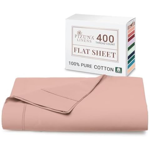 Pizuna 100% Cotton Super King Flat Sheet Misty Rose Cover