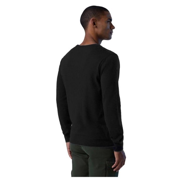 Pull Crewneck Sweater casual idéal pour le week-end en maille noire