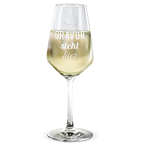 PR Print Royal Wein-Glas mit Gravur - mit Name/Text gravieren - Personalisiertes Geschenk, Weißwein-Glas, Geburtstag, Weihnachten, Valentinstag I Lasergravur, 300 ml