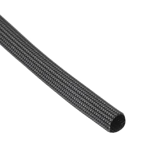 sourcing map Insulation Cable Protector, 16.4Ft-5mm High Temp Fiberglass Sleeve Black