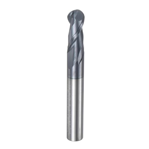 Image of uxcell Ball Nose End Mill CNC Router Bit, 5 /32 inch Radius 5 /16 inch Shank Solid Carbide AlTiN Coated Upcut Spiral 2 Flutes Cutter Milling Tool, 5 /16 inch Dia 2-1 /2 inch Total Length