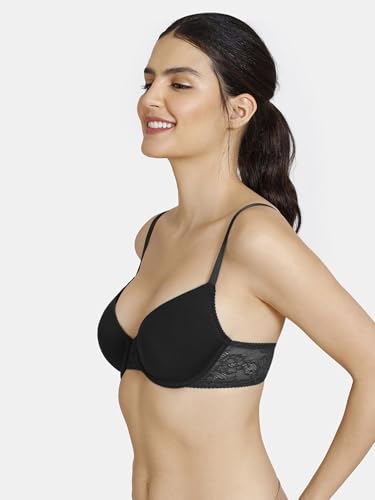 Image of Zivame Beautiful Basics Padded Wired Medium Coverage T-Shirt Bra, Anthracite