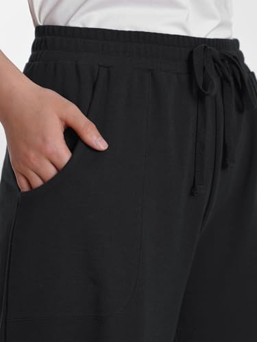 Weintee Women's 21 Inch Inseam Capri Pants Wide Leg Cotton Capris for Summer4