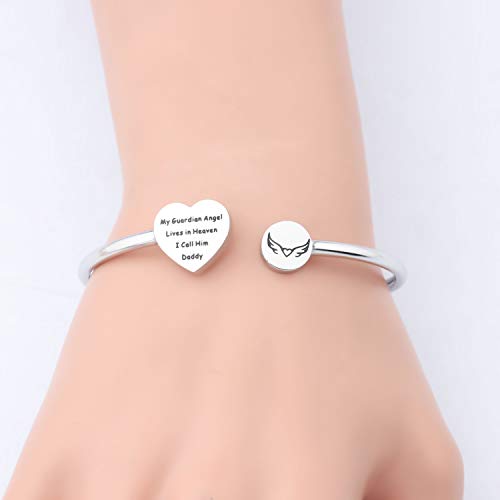 LQRI Loss of Parents Sympathy Gift My My Guardian Angel Lives in Heaven I Call Her/Him Mommy/Daddy Bracelet In Memory of Mother Father2