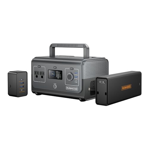 RUNHOOD Portable Power Station Rallye 600 Mini Max, 324WH Swappable&Replaceable
