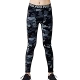 [LANBAOSI] インナースパッツ キッズ スポーツタイツ ストレッチ ロング レギンス 子供用 アンダーウェア [UVカット 吸汗速乾] コンプレッション ジュニア 野球 サッカー スキー トレーニングウェア160迷彩ブラック