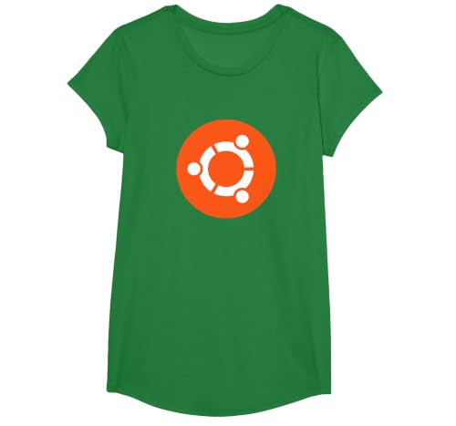 Ubuntu OS Linux Official Circle of Friends Logo T-Shirt, Girls, Kelly Green, Medium