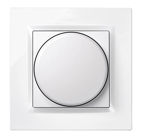 SIMON   Regulador Luz LED, Interruptor para Regular la Intensidad de Luz, Táctil, Serie Simon 10, Fácil de Instalar, Incluye Marco, Tapa y Mecanismo, Apto para Interiores, Color Blanco