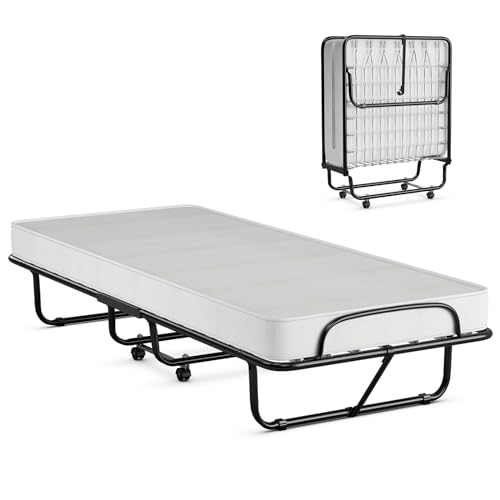 GOPLUS Cama Plegable 80x190 cm con Colchón Viscoelástico