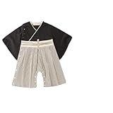 袴ロンパース 90cm 男の子 ブラック お正月 端午の節句 和装 フォーマル