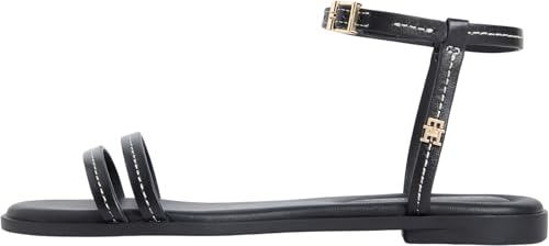 Tommy Hilfiger Flat Sandal Stitching Fw0fw09215, Sandalias Planas Mujer, Black (Black), 42 EU