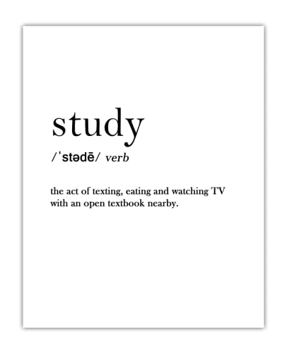 Study Funny Definition: Chic, Boho & Modern Typography Wall Art