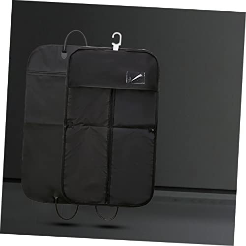 1Pc Portable Folding Suit Bag for Travel Lightweight Garment Cover for Men Women Black for Suits Dresses Coats Convenient Hanging Design4