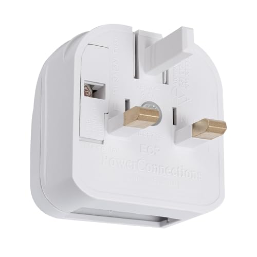 LEDKIA LIGHTING Adaptador Enchufe Plano Tipo EU a UK Blanco