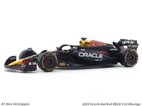 Image of Bburago 1:43 Red Bull RB20 F1 Die‑Cast Car - Max Verstappen Replica, Formula 1 Collectible, Miniature Racing Model, F1 Fan Gift & Motorsport Display