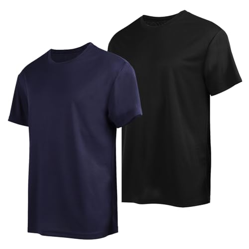 Image of 3 Pack Men's Quick Dry T Shirts Athletic Running Workout Short Sleeve Shirts for Men Active Crew Neck Tops