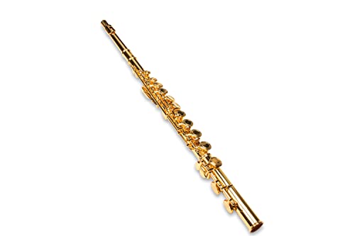 SYMPHONIE WESTERWALD Querflöte/Flöte, echt vergoldet, Tragetasche und Zubehör, inkl. Luxus-Hartschalenkoffer und Querflöten Zubehör