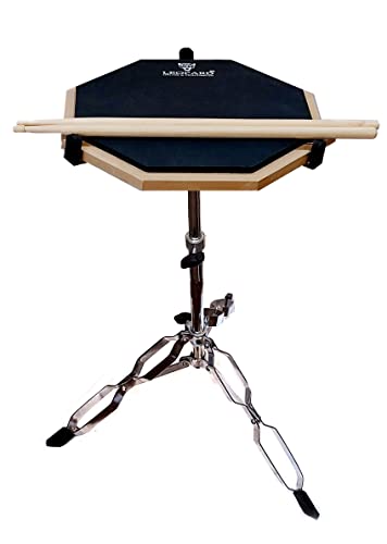 Image of LEOPARD 12 inch Double-Sided Drum Practice Pad with Drumsticks, Carry Bag & Stand, 3 Rebound Surfaces, Silent Snare Training Pad for Beginners, Students & Professional Drummers