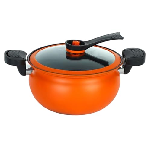 Ollas antiadherentes | Olla a presión grande con tapa de visión, olla de inducción y cacerola con asas, para cocinas de gas, eléctricas e inducción, cerámica, sopa de pasta, hogar, restaurante