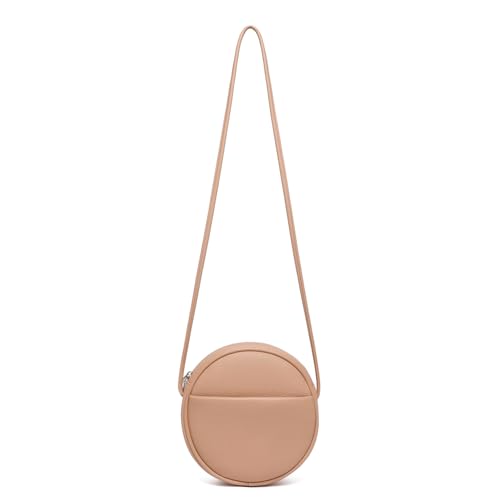 Image of Circle Crossbody Bag for Women NYLON Circle Purse with Zipper Adjustable Knot Shoulder Straps