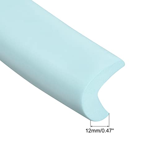 Image of uxcell Corner Guards Edge Protectors 6.56ft(2M), 4Pack Foam Safety Bumper L Shape for Furniture Corner Table Edge Guard, Light Blue