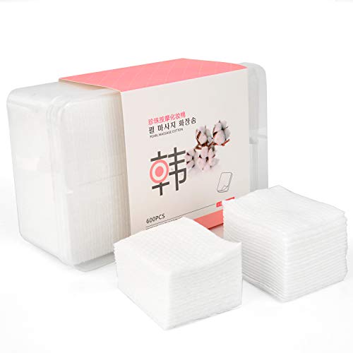 Pearl Massage Makeup Facial Cotton Pads, Nail Polish Remover Pads, Lint Free Nail Wipes Facial Eye Makeup Wipes, Square Cosmetic Cotton Pads, Non-Woven Cotton Makeup Remover, Random Color