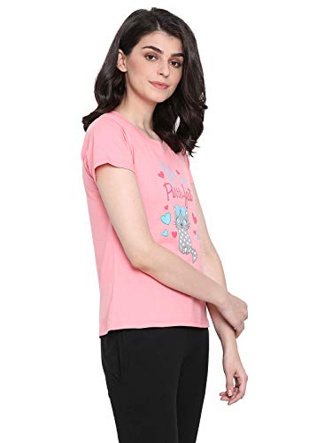 Image of Clovia Women's Cotton Print Me Pretty T-Shirt