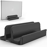 [アップグレード版] ノートパソコンスタンド- 幅調節可能なデスクトップブラケット (最大17.3インチ) - MacBook Pro/Air, Microsoft Surface, Lenovoと互換性あり - 黒色