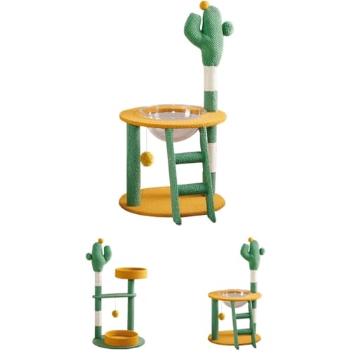 Kwueiit 大型猫用キャットタワー 猫爪研ぎ 麻素材 ネコタワー 猫?付き 跳台 組立簡単 小型マンション対応 タワー型猫家具 (オズの魔法使い 7)