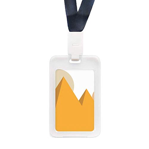 Étui pour carte de crédit transparent rigide jaune avec graphisme pyramides d'Égypte