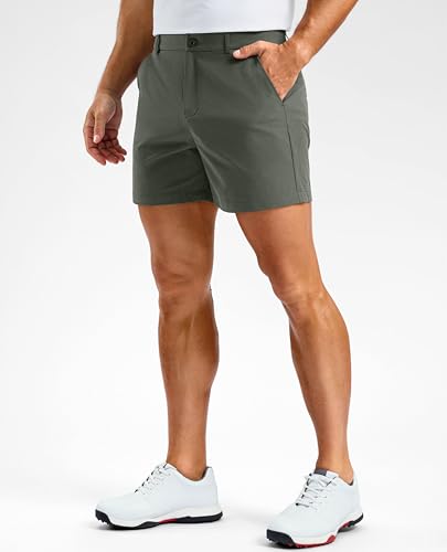 Image of Soothfeel Men's Casual Shorts 5 /7 /9 Inch Golf Dress Shorts for Men Flat Front Work Lightweight Quick Dry with 4 Pockets
