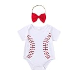 Générique 0-2 Años, Bebé Bebé Niña Béisbol Traje Volante Sin Mangas...