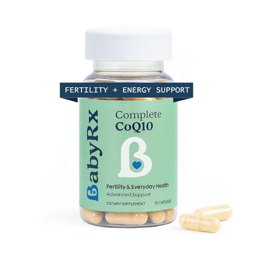BabyRx Complete CoQ10 200mg Coenzyme Q10 with Selenium & Calcium Doctor-Approved Fertility Support for Egg & Sperm Health Energy Heart & Conception 30 Capsules