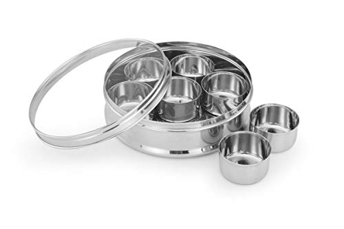Expresso crystal bulging masala/dry fruit/spice box stainless ste…