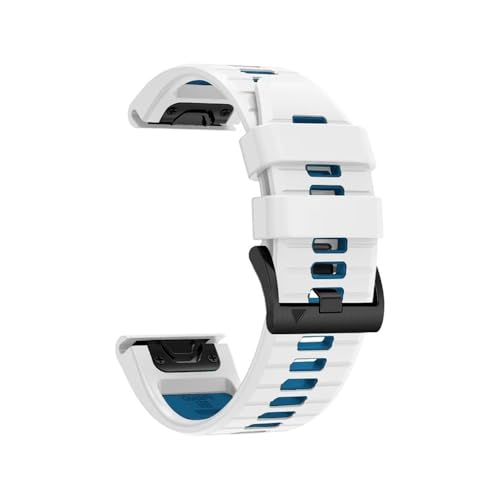 MEVMEVGNLN �V���R�����E�H�b�`�o���h�X�g���b�v Fit For Garmin �Ή� For Fenix 7 7X 6X 6 Pro 5 5X Plus For Epix Gen2(White blue,QuickFit 26mm)