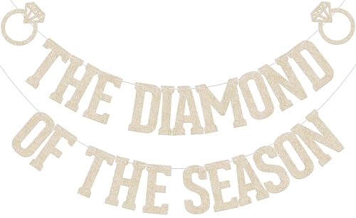 JTUYYT The Diamond of the Season Banner Bachelorette Party Decorations Bridal Shower Party Decoration Supplies Champagne Gold Glitter