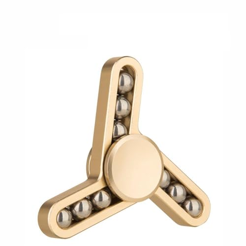 Posife Hand Finger Spinner Metal Tri-Fidget Toy Time Killer for ADD, ADHD, Anxiety, and Autism Adult Children (Golden)